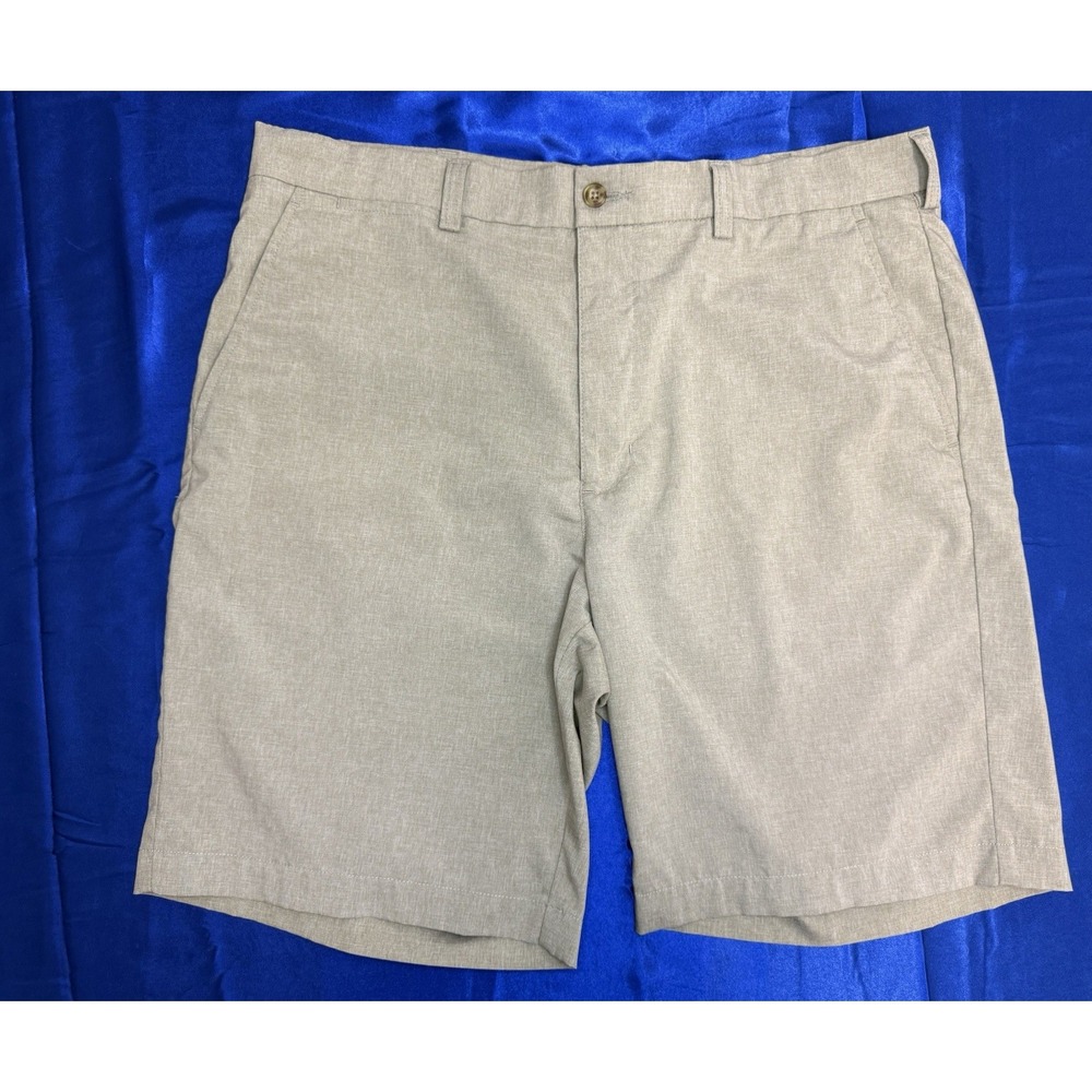 PGA Tour Men's 36 Golf Shorts 8.5" Comfort Stretch Khaki Heather Tan Beige